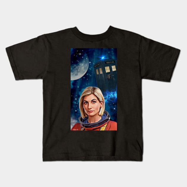 13th doctor / space suit Kids T-Shirt by AlisiaArt